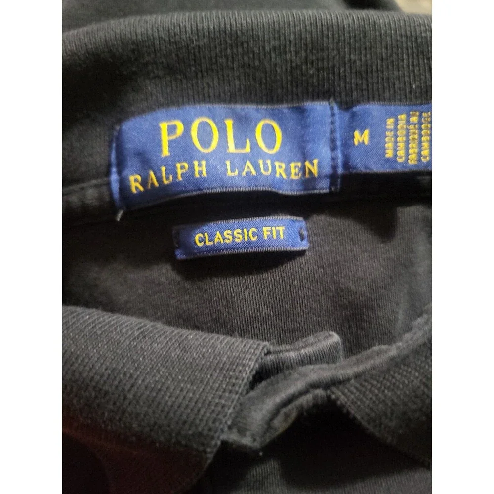 (#18) Polo Ralph Lauren Large Black Classic Fit Short Sleeve Size Men's M